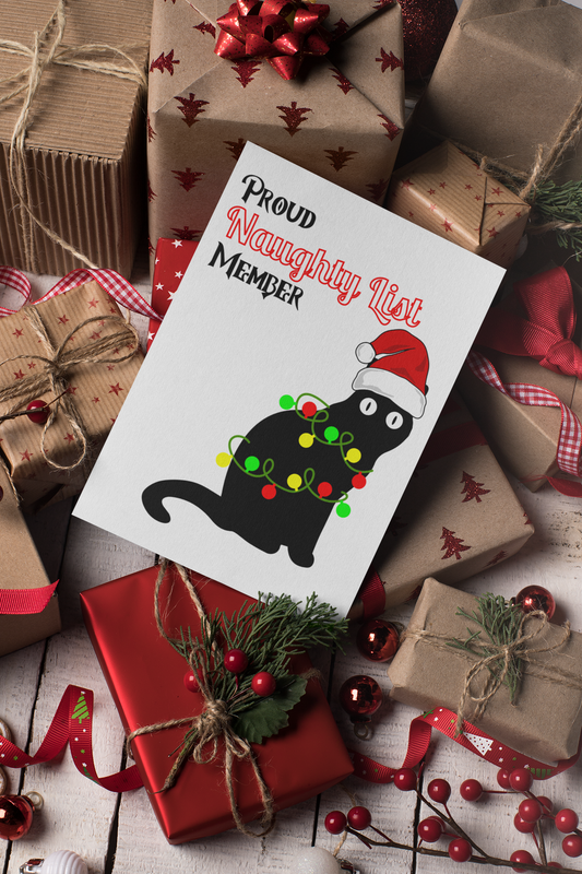Naughty List Member Greeting card